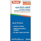 Rugby Eye Itch Relief, Ketotifen Antihistamine Eye Drops 0.025%, 0.17 fl oz (5 mL)