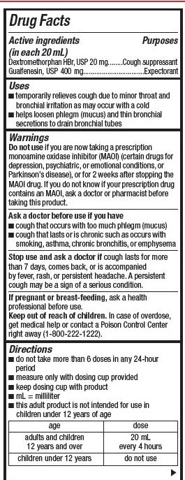 Good Neighbor Pharmacy Tussin DM Max Strength 20mg Liquid 8oz — Drug Facts