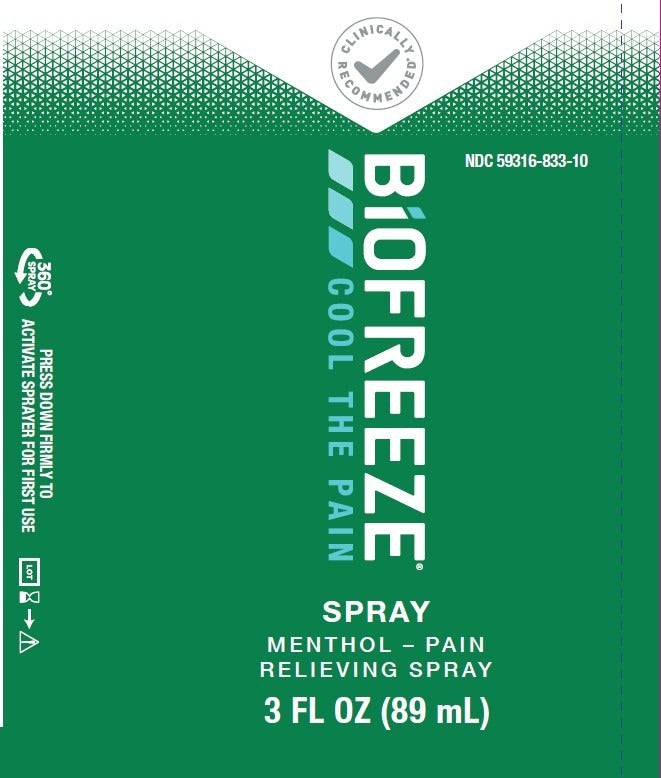 Biofreeze Cool the Pain Menthol Pain Relieving Spray, 3 fl oz (89 mL)
