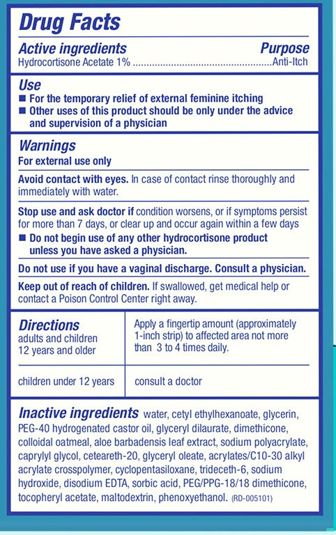 Vagisil Sensitive Skin Anti-Itch Creme with Hydrocortisone, 1 oz (28 g) — Drug Facts