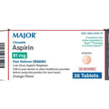 Major Aspirin 81 mg Chewable, Low Dose, Orange Flavor, 36 Tablets