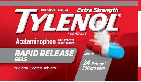 Tylenol Extra Strength Rapid Release Gels, Acetaminophen 500 mg, 24 Gelcaps