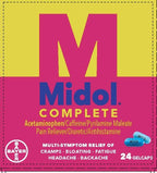 Midol Complete Multi-Symptom Relief, 24 Gelcaps