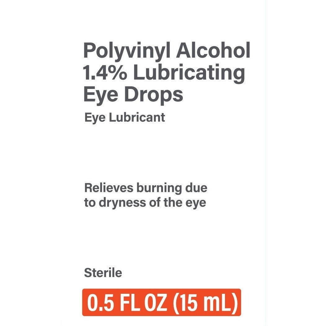 Rugby Polyvinyl Alcohol 1.4% Lubricating Eye Drops, 0.5 fl oz (15 mL)