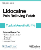 BluePoint Lidocaine Pain Relieving Patch, Topical Anesthetic 4%, 30 Patches