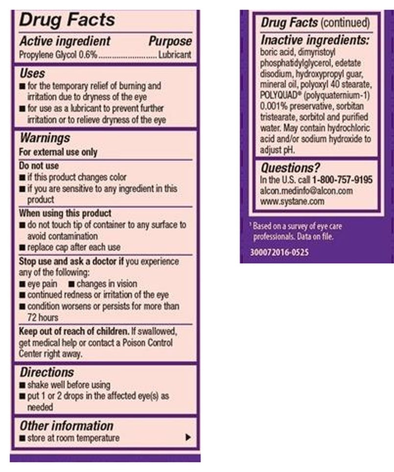 Systane Balance Lubricant Eye Drops, Restoring Dry Eye Relief, 10 mL — Drug Facts
