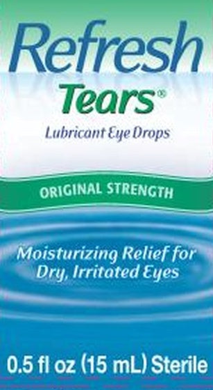 Refresh Tears Lubricant Eye Drops, Original Strength, 0.5 fl oz (15 mL)