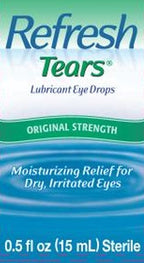 Refresh Tears Lubricant Eye Drops, Original Strength, 0.5 fl oz (15 mL)