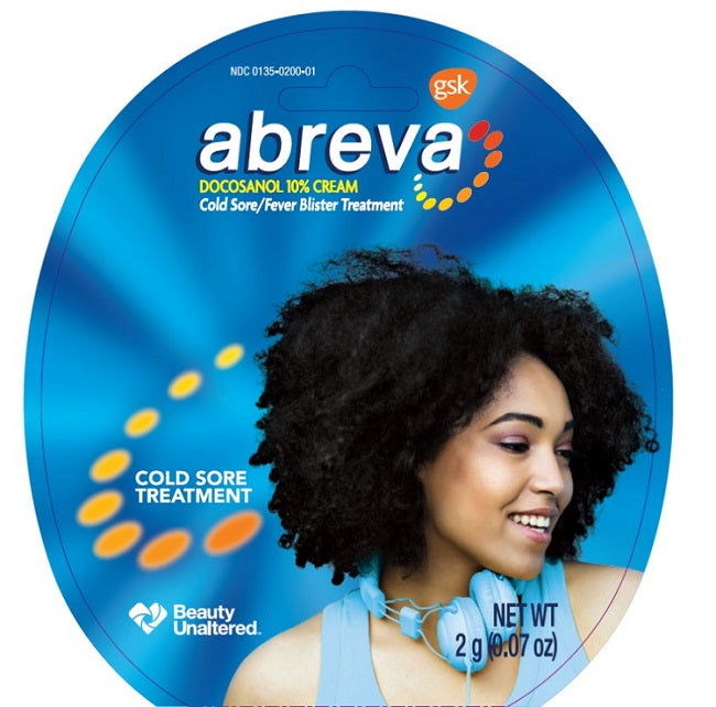 Abreva Docosanol 10% Cold Sore / Fever Blister Treatment Cream, 2 g