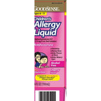 GoodSense Children's Allergy Liquid, Diphenhydramine HCl 12.5 mg/5 mL, Cherry, 4 fl oz (118 mL)