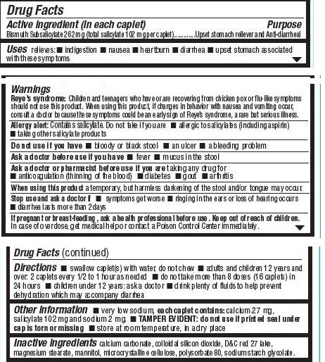 Good Neighbor Pharmacy Pink Bismuth Anti-Diarrheal Caplets, 40 Count — Drug Facts