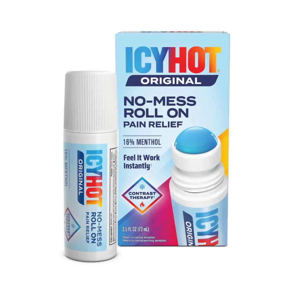 Icy Hot Original No-Mess Roll On Pain Relief, 16% Menthol, 2.5 fl oz (73 mL)