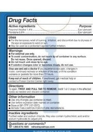 Refresh Classic Lubricant Eye Drops, Preservative-Free, 30 Single-Use Containers — Drug Facts