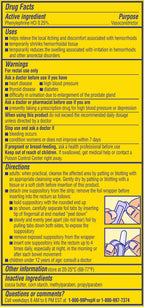 Preparation H Hemorrhoidal Suppositories, 12 Count — Drug Facts