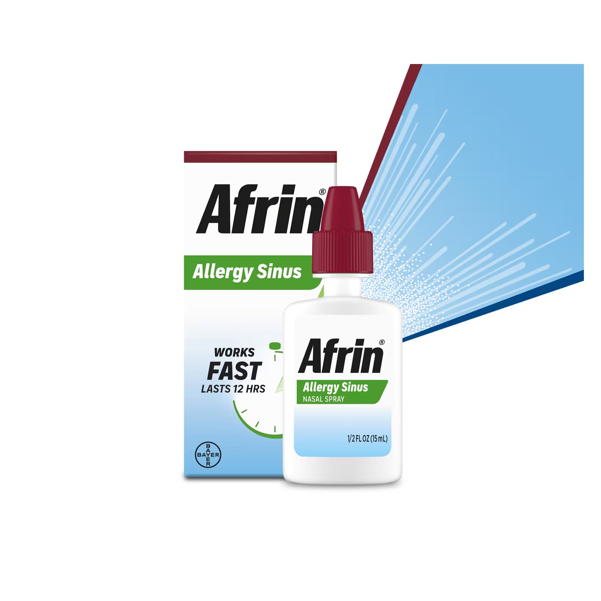 Afrin Allergy Sinus Nasal Spray, Oxymetazoline HCl, 1/2 fl oz (15 mL)