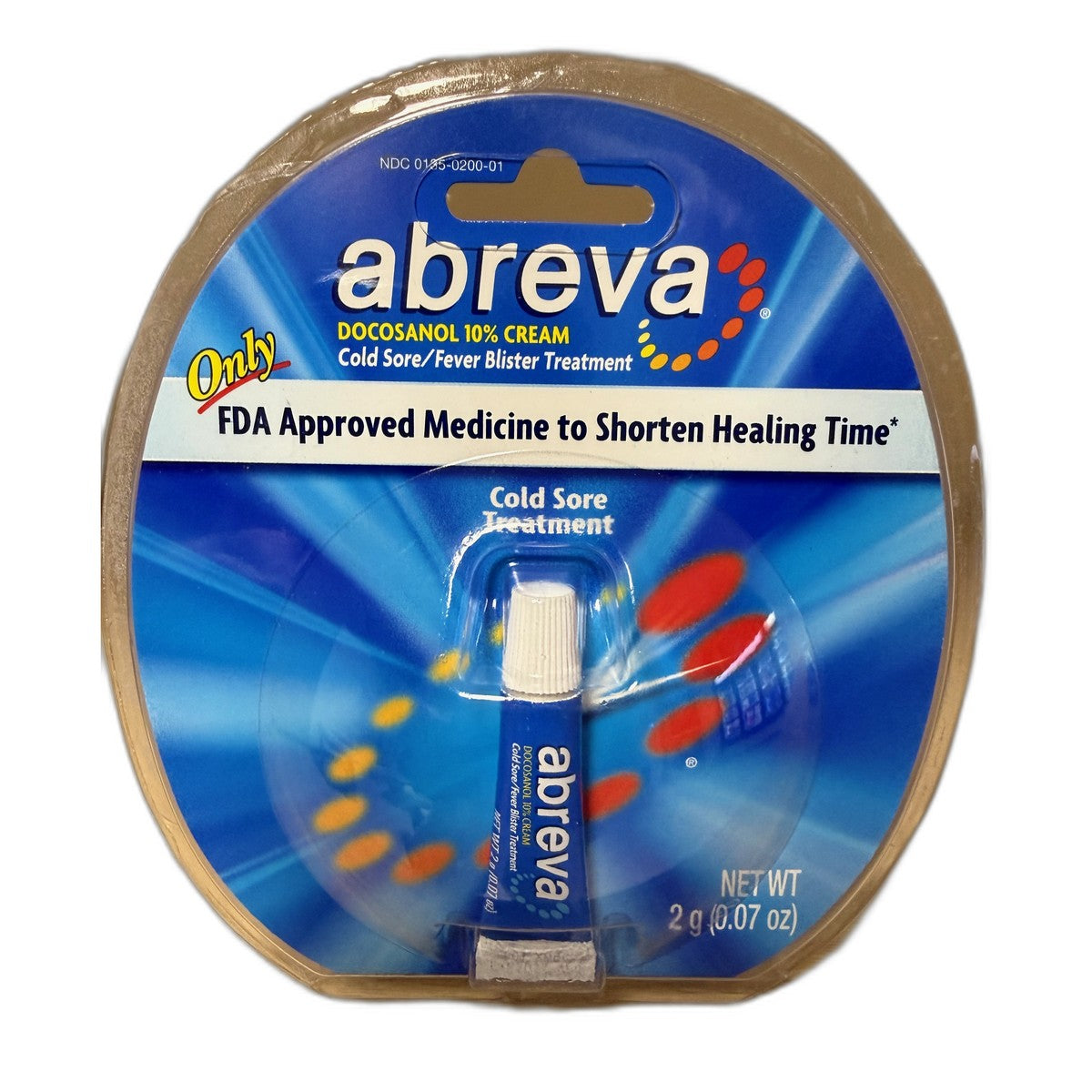 Abreva Docosanol 10% Cold Sore / Fever Blister Treatment Cream, 2 g