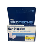 Flents PROTECHS Ear Stopples Soft Wax Cotton Ear Plugs, NRR 22, 6 Pair