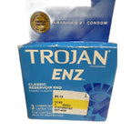 Trojan ENZ Lubricated Condoms, Classic Reservoir End, 3 Count