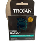 Trojan Raw Lubricated Condoms, America's Thinnest Latex Condom, 3 Count