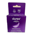 Durex Extra Sensitive Thin Lubricated Condoms, 3 Count