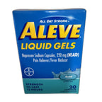 Aleve Liquid Gels, Naproxen Sodium 220 mg (NSAID), 20 Capsules