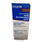 Major Maximum Strength Nasal Decongestant Spray, Oxymetazoline HCl 0.05%, 1/2 fl oz (15 mL)