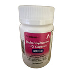 Diphenhydramine HCl 50 mg Capsules, Antihistamine, 100 Capsules