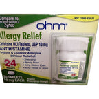 ohm Allergy Relief, Cetirizine HCl Tablets USP 10 mg, 30 Tablets