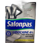 Salonpas Lidocaine 4% Pain Relieving Gel-Patch, Maximum OTC Strength, 6 Patches