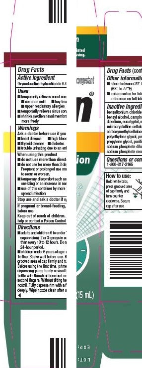 Afrin No Drip Severe Congestion Nasal Pump Mist, Plus Menthol, 1/2 fl oz (15 mL) — Drug Facts