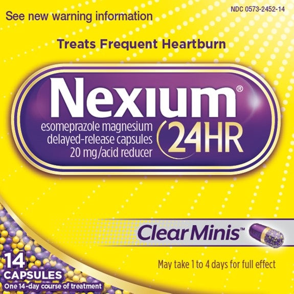 Nexium 24HR ClearMinis Delayed-Release Capsules 20 mg, Acid Reducer, 14 Capsules