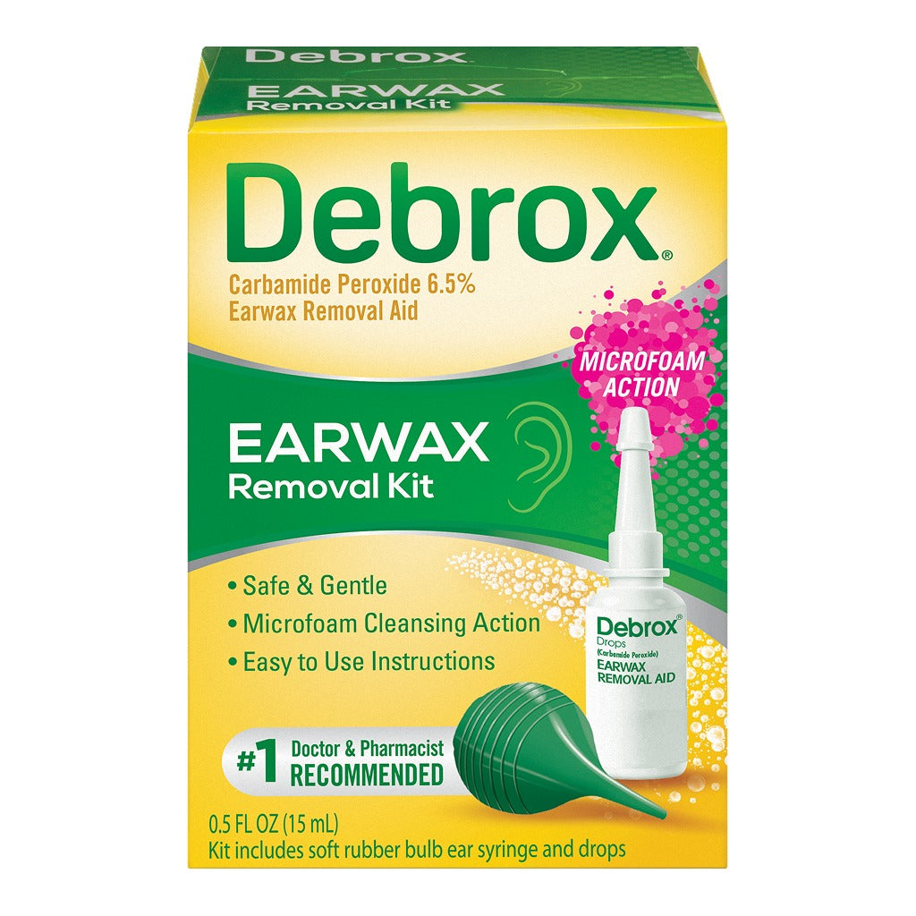 Debrox Earwax Removal Kit with Ear Syringe & Drops, 0.5 fl oz (15 mL)