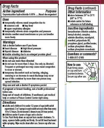 Afrin Allergy Sinus Nasal Spray, Oxymetazoline HCl, 1/2 fl oz (15 mL) — Drug Facts