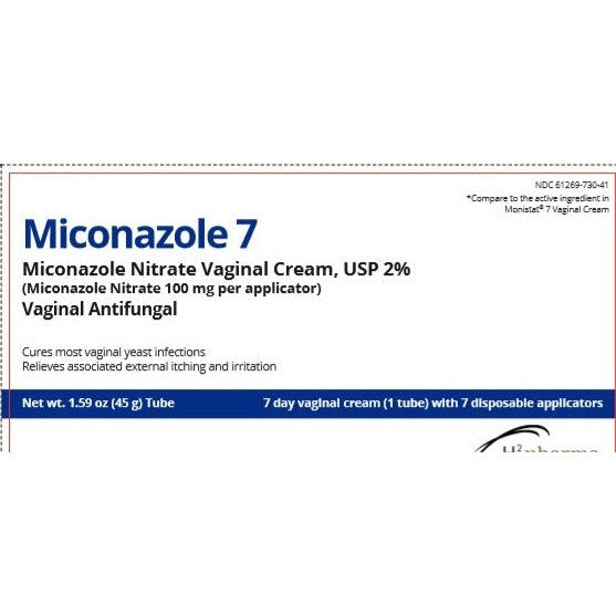 Miconazole 7 Vaginal Antifungal Cream, Miconazole Nitrate 2%, 45 g Tube + 7 Applicators