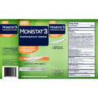 Monistat 3 Vaginal Antifungal, Miconazole 4% Cream, 3 Prefilled Applicators (3-Day Treatment)