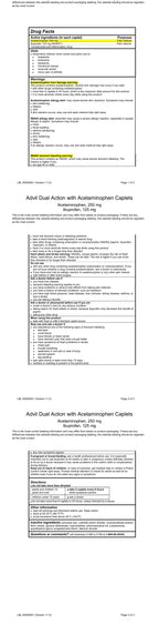 Advil Dual Action with Acetaminophen (Acetaminophen 250 mg + Ibuprofen 125 mg), 72 Caplets — Drug Facts